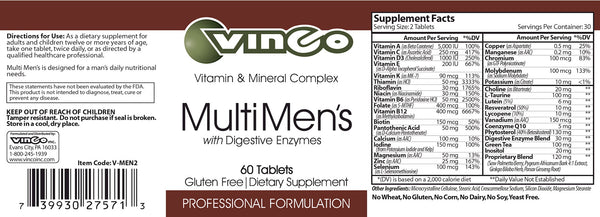 Vinco, MultiMen's with Digestive Enzymes, 60 Tablets