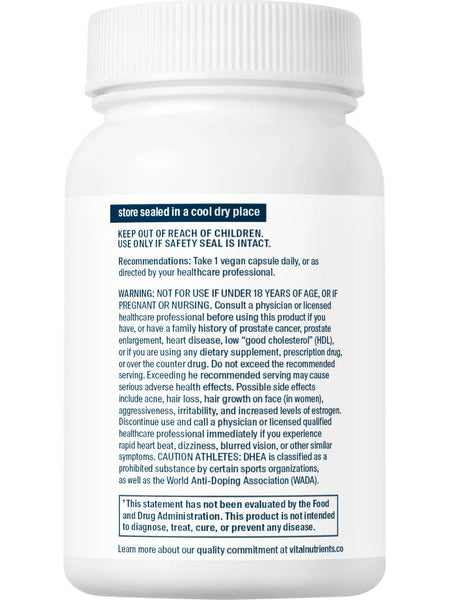 Vital Nutrients, DHEA (micronized) 25mg, 60 vegetarian capsules