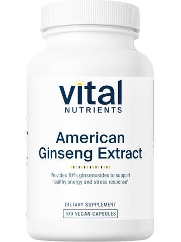 Vital Nutrients, American Ginseng Extract 250mg, 100 vegetarian capsules