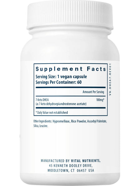 Vital Nutrients, 7-Keto DHEA 100mg, 60 vegetarian capsules