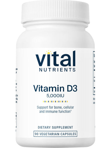 Vital Nutrients, Vitamin D3 5,000iu, 90 vegetarian capsules