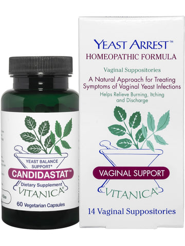 Vitanica, CandidaPack, Yeast Arrest + CandidaStat, 60 Vegetarian Capsules + 14 Vaginal Suppositories