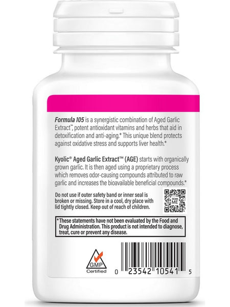 Wakunaga, Kyolic, Detox & Anti-aging, A,C,E & Herbal Antioxidants Formula 105, 100 Capsules