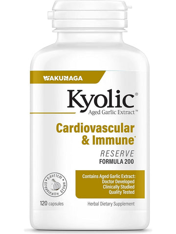Wakunaga, Kyolic, Cardiovascular & Immune Reserve Formula 200, 120 Capsules