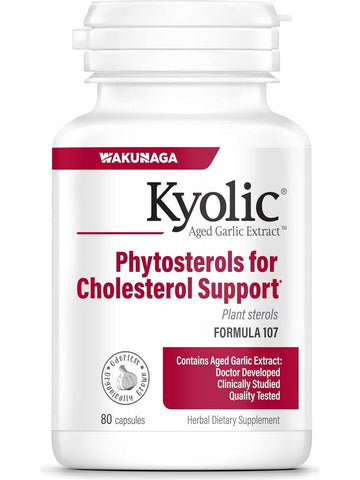 Wakunaga, Kyolic, Phytosterols for Cholesterol Support, Plant Sterols Formula 107, 80 Capsules