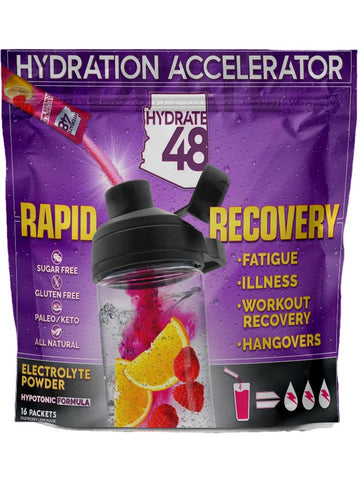 Wellgenix, Hydrate48 Rapid Recovery, Raspberry Lemonade, 16 Packets