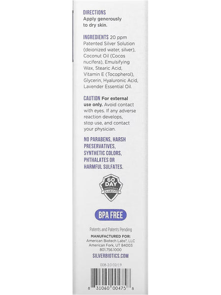 Silver Biotics, Advanced Healing Skin Cream Natural Lavender, 3.4 oz